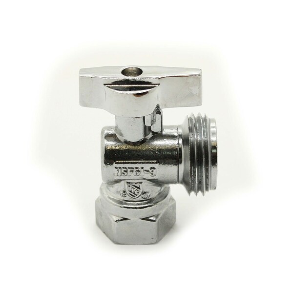Thrifco Plumbing 1/2 Inch FIP x 3/4 Inch Male GHT x 1/4 Inch Turn Washing Machine Valve 9415101 - main